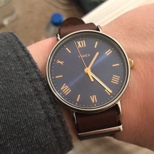 Authentic timex men’s watch with blue dial